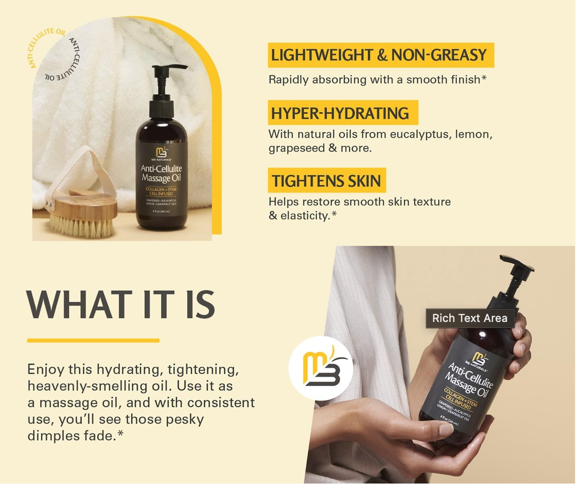 M3 Naturals Cellulite Massage Oil